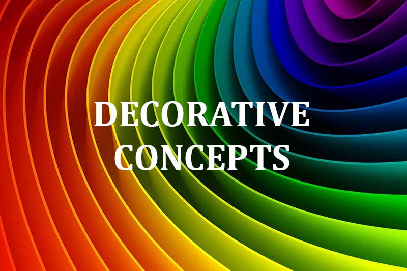 The most used decorative concepts (1) in interior designs environment